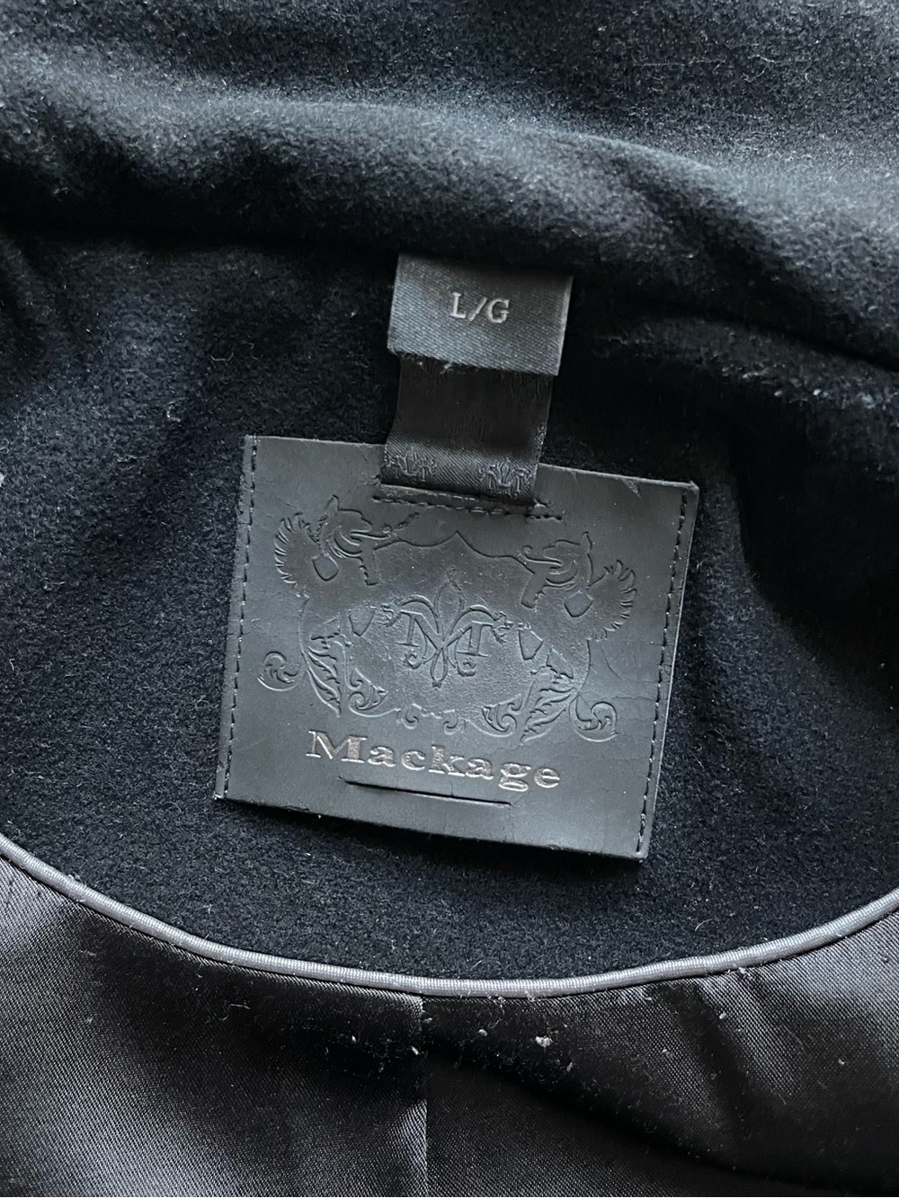 Mackage Black Button Wool Peacoat Size Large - Picture 7 of 16